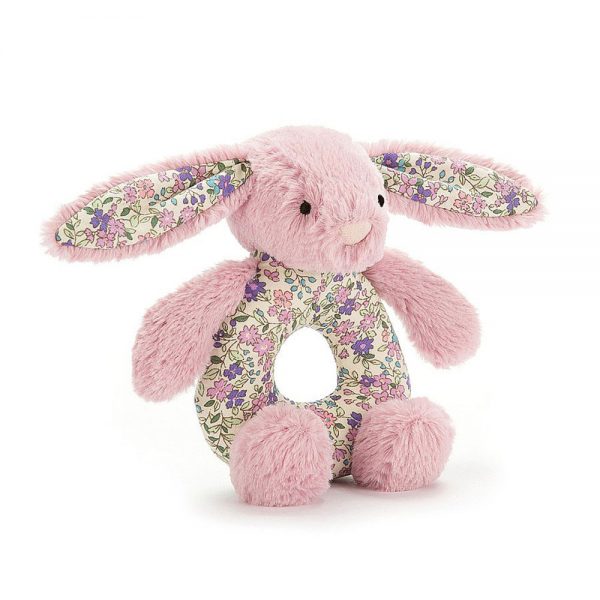 Jellycat Grzechotka królik różowy kolorowe uszy 13 cm - Tulmisie