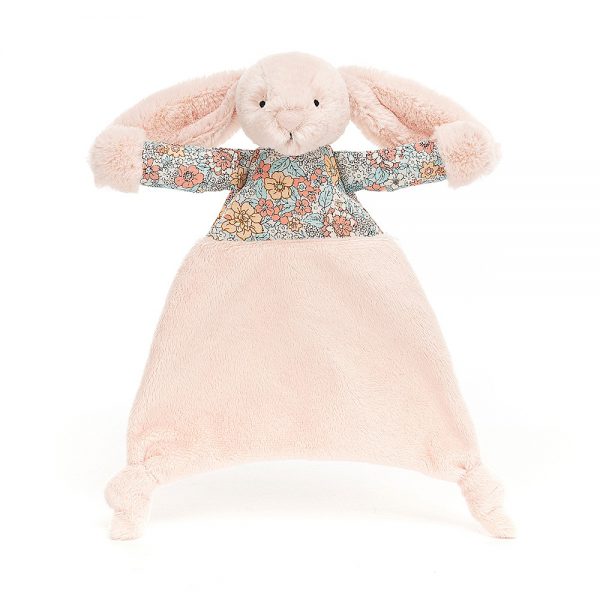 Jellycat Kocyk maskotka królik pudrowy róż w kwiatki 25 x 22 cm - Tulmisie