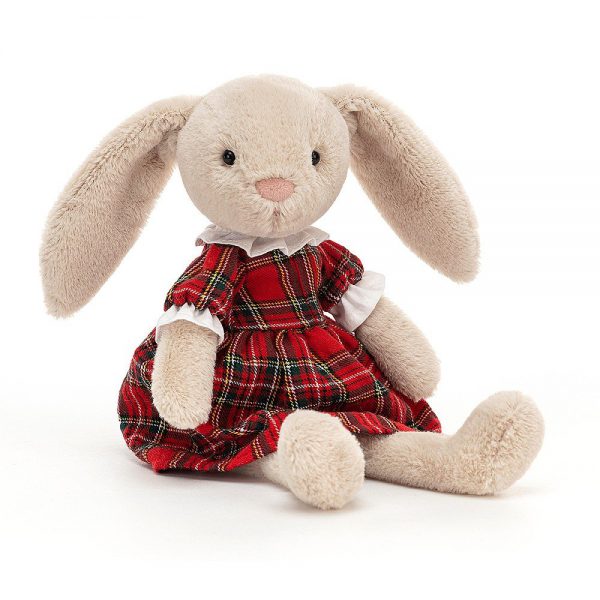 Jellycat Maskotka królik Lottie w sukience w kratę 17 cm - Tulmisie